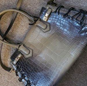 Henri Bendel Snake skin crocodile crossbody satchel